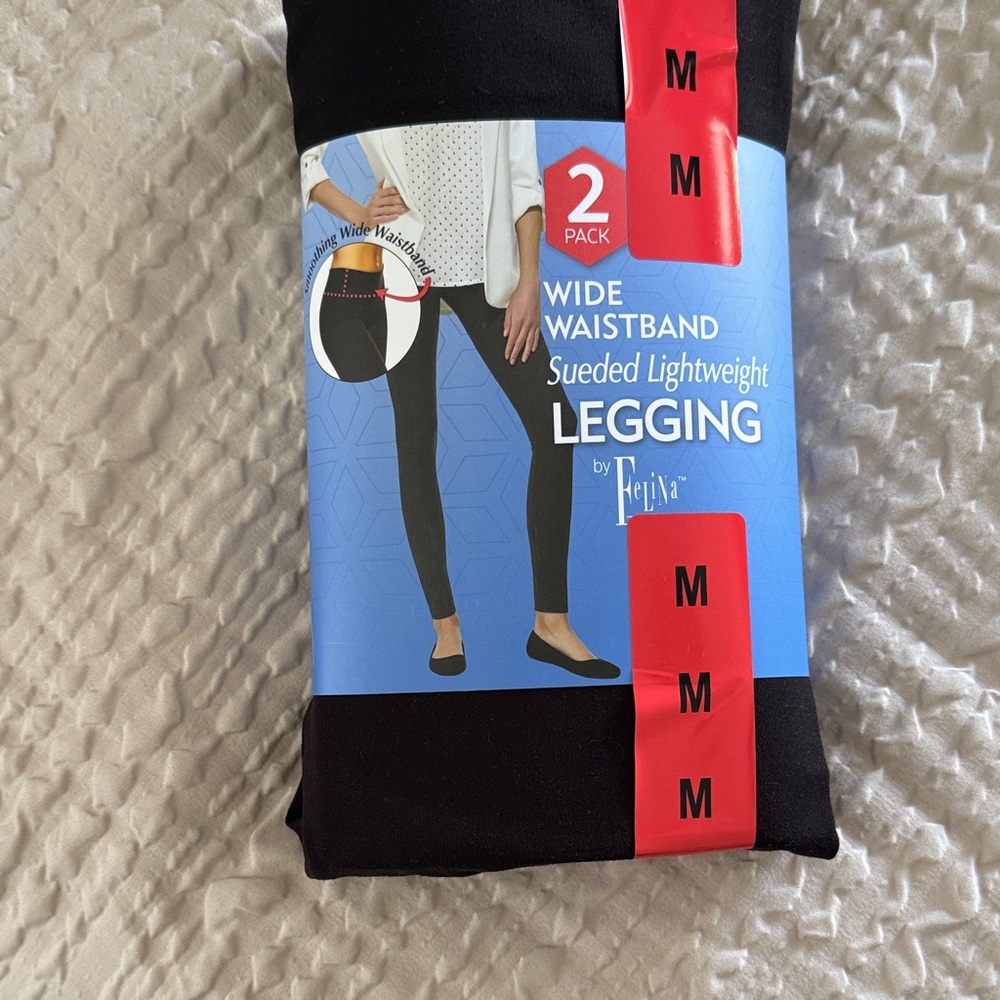 Felina Black Sueded Leggings - 2 Pack